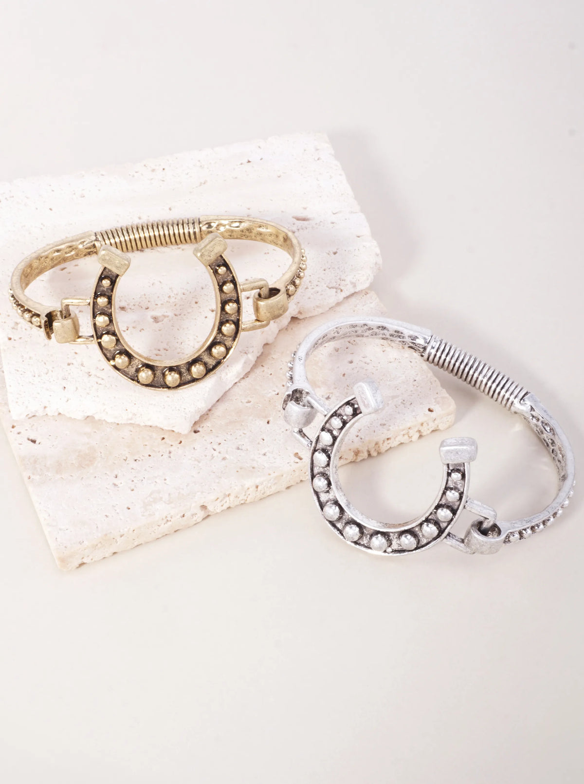 Western Oxidized Horseshoe Hook Closure Bracelet