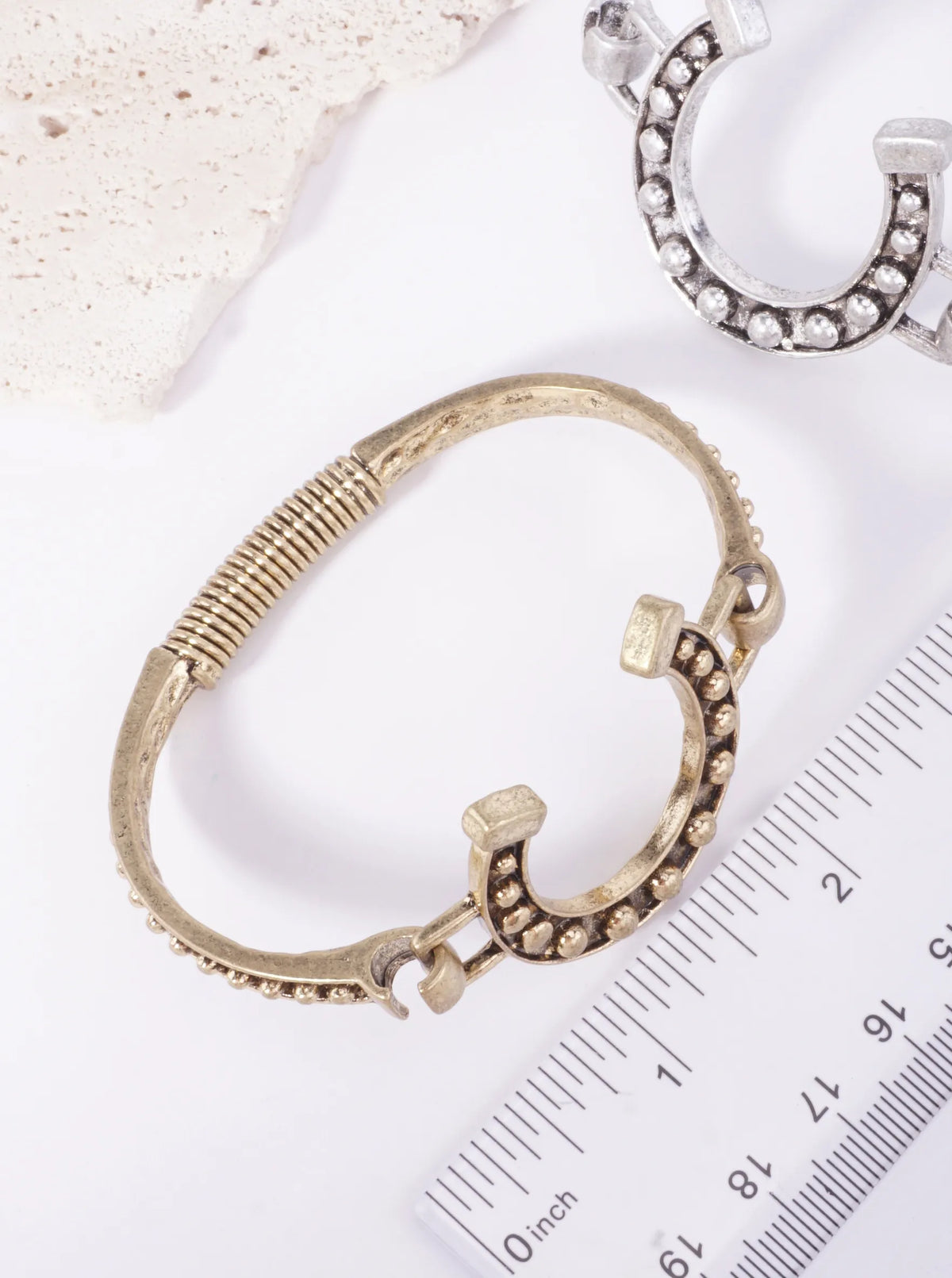 Western Oxidized Horseshoe Hook Closure Bracelet