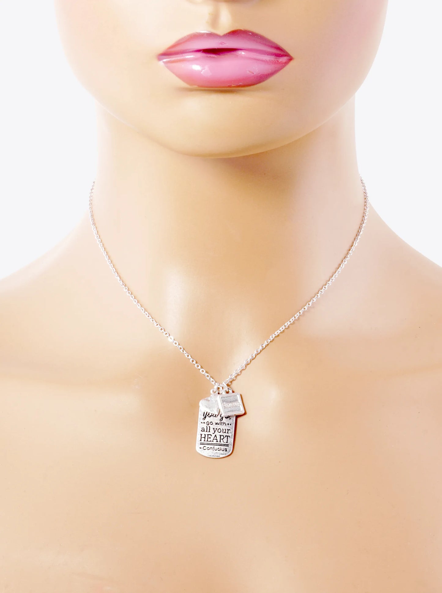 Wherever You Go Go With All Your Heart Engraved Pendant Necklace