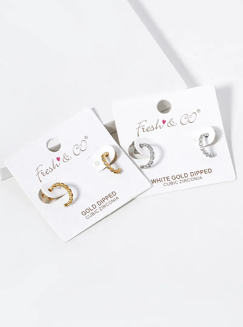 White Gold Dipped 12mm CZ Pave Hoop Earrings