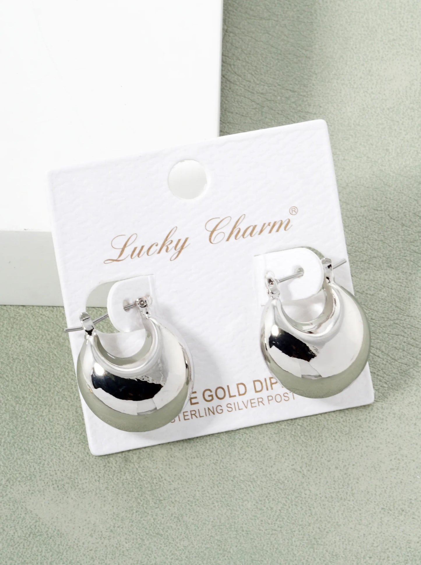 White Gold Dipped 20mm Hollow Bold Hoop Earrings