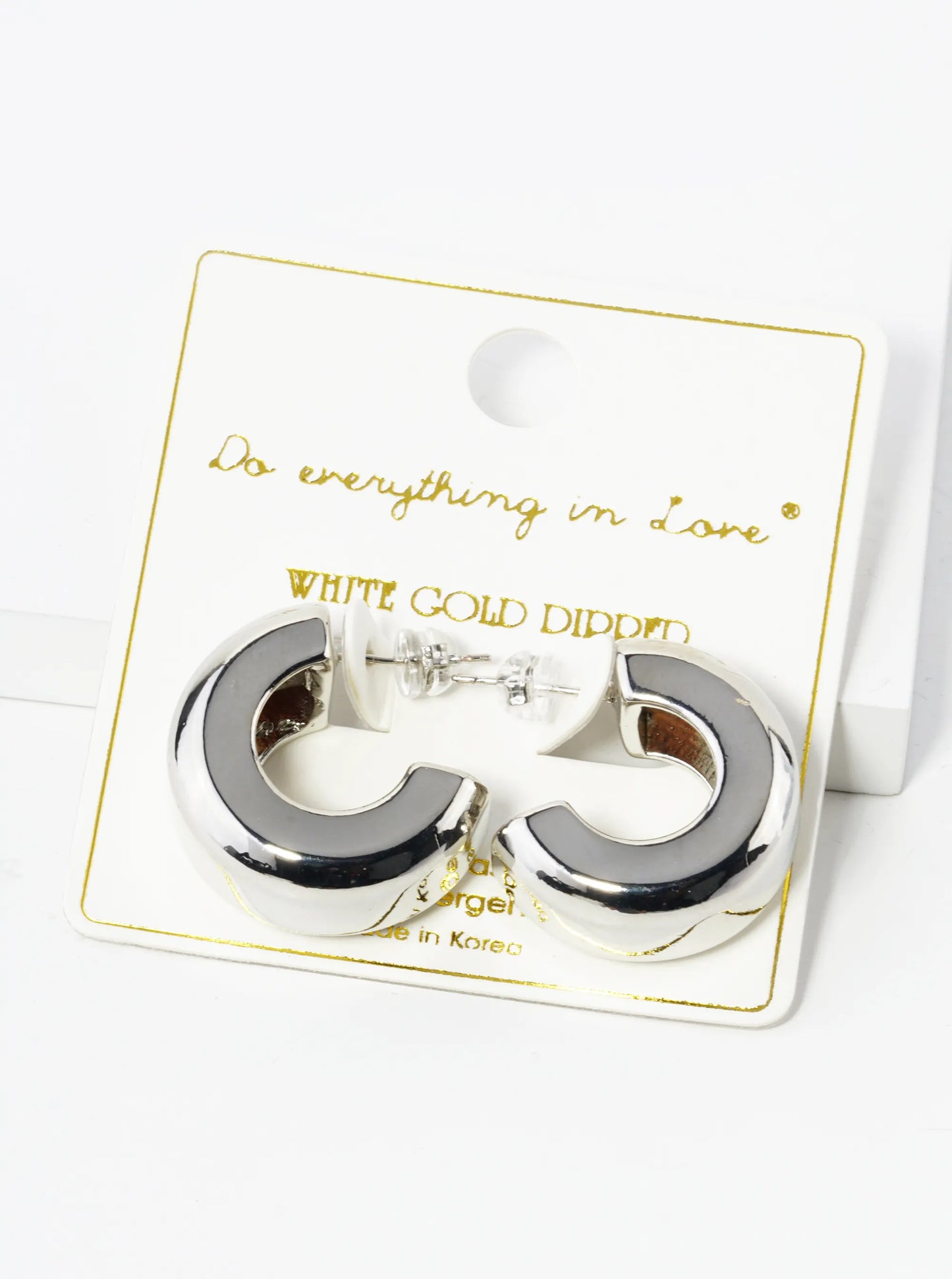 White Gold Dipped 25mm Bold Open Hoop Earrings