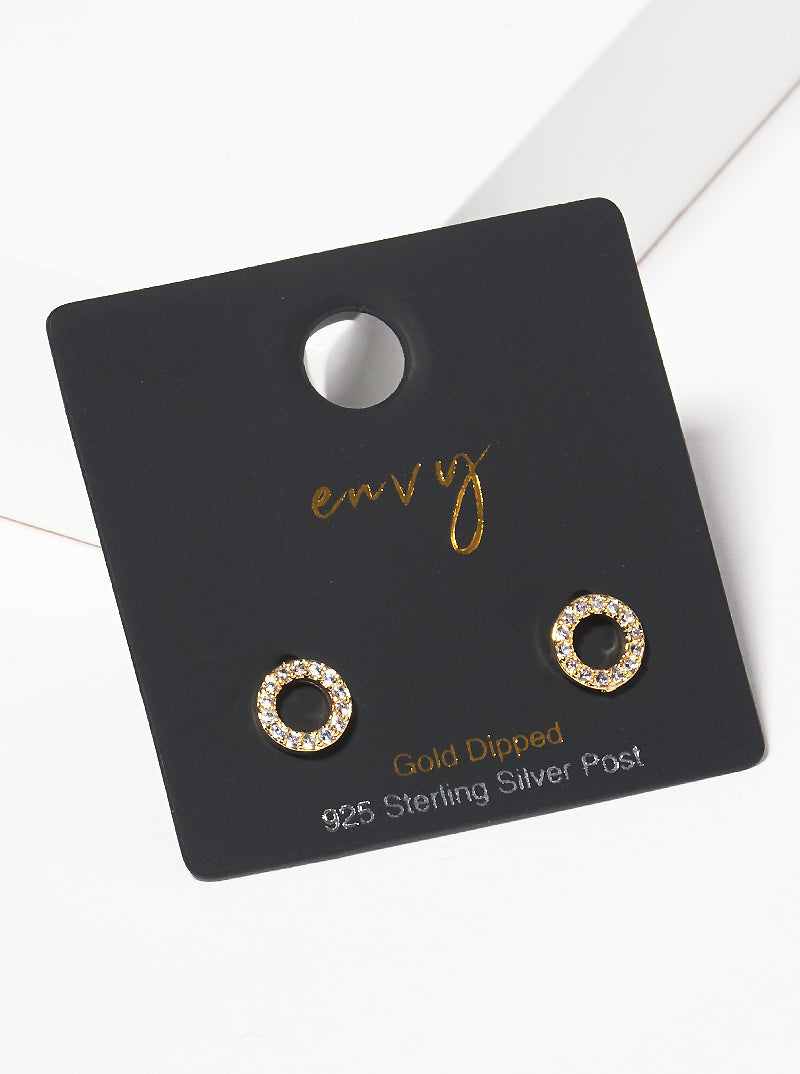 White Gold Dipped 6mm Round CZ Sterling Silver Post Stud Earrings