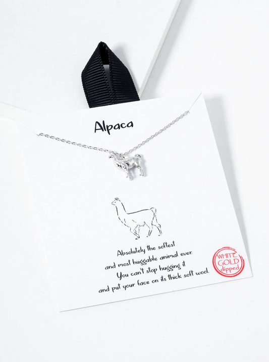 White Gold Dipped Alpaca Pendant Necklace