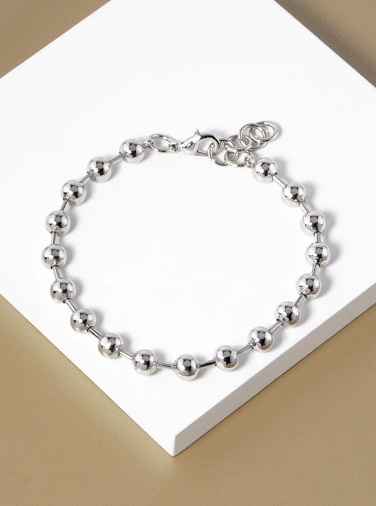 White Gold Dipped Ball Chain Bracelet