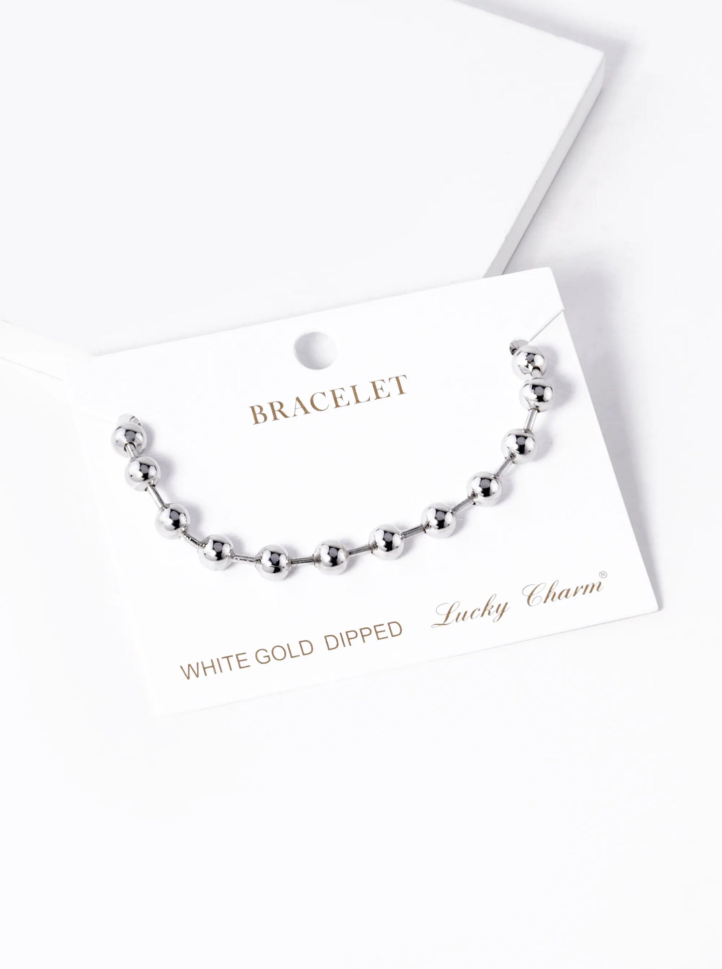 White Gold Dipped Ball Chain Bracelet
