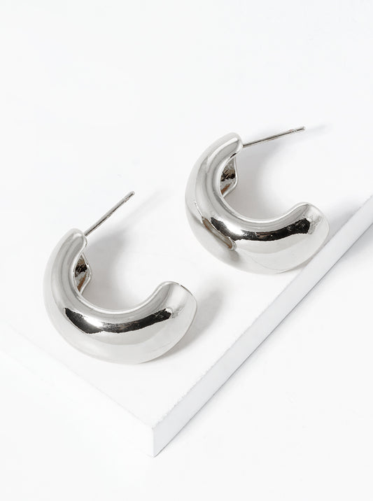 White Gold Dipped Bold 20mm Open Hoop Earrings