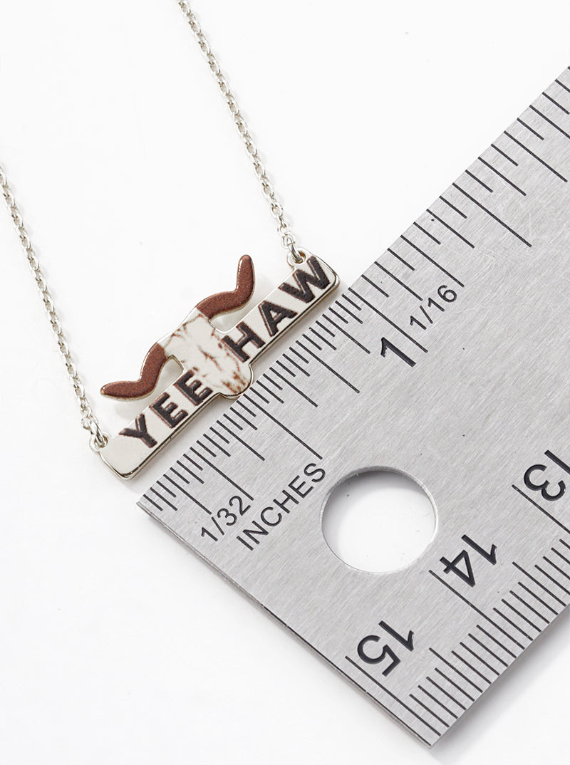 18K Gold Dipped Bull Head Texas State Pendant Necklace