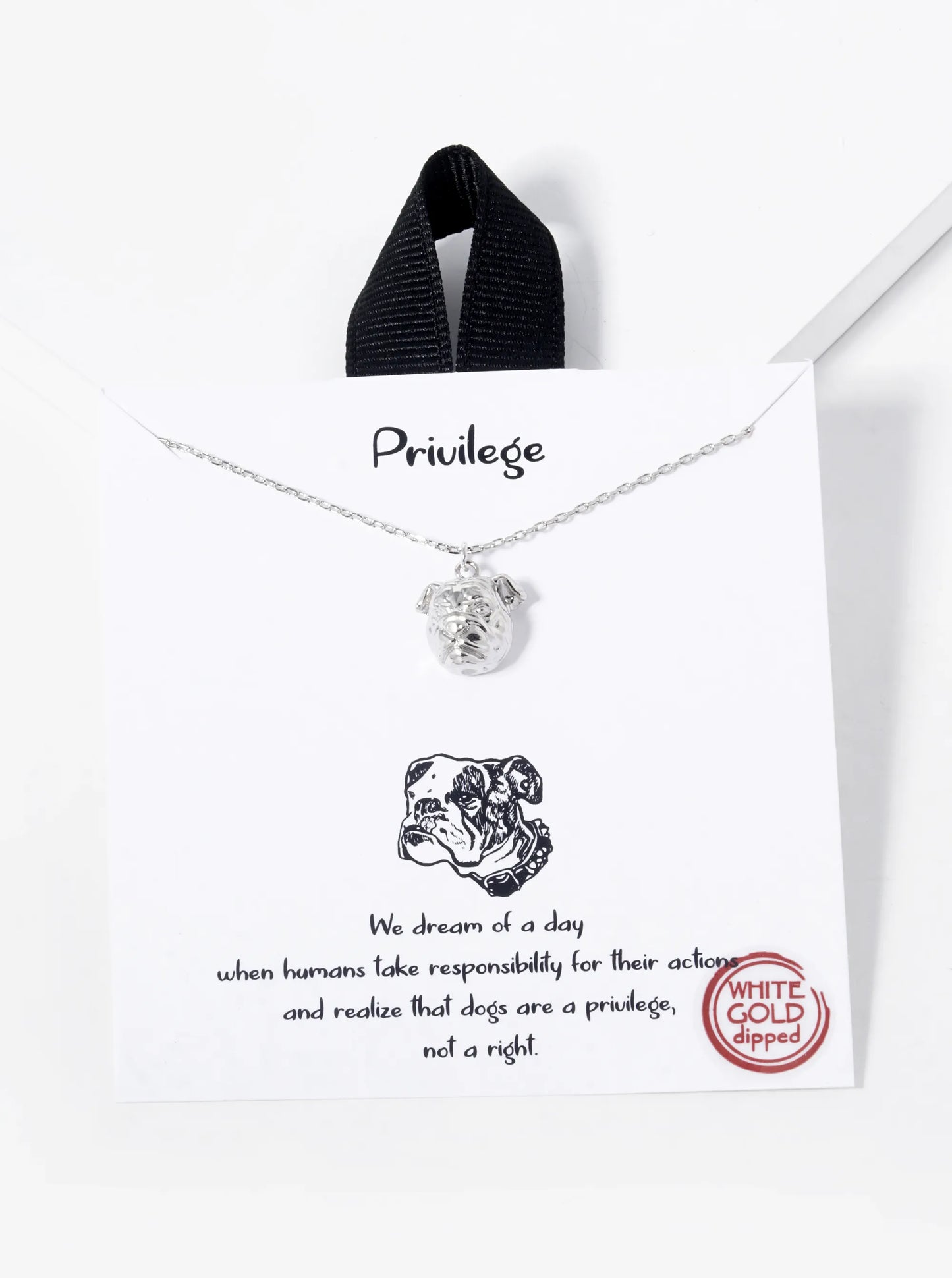 18K Gold Dipped Bulldog Face Pendant Necklace