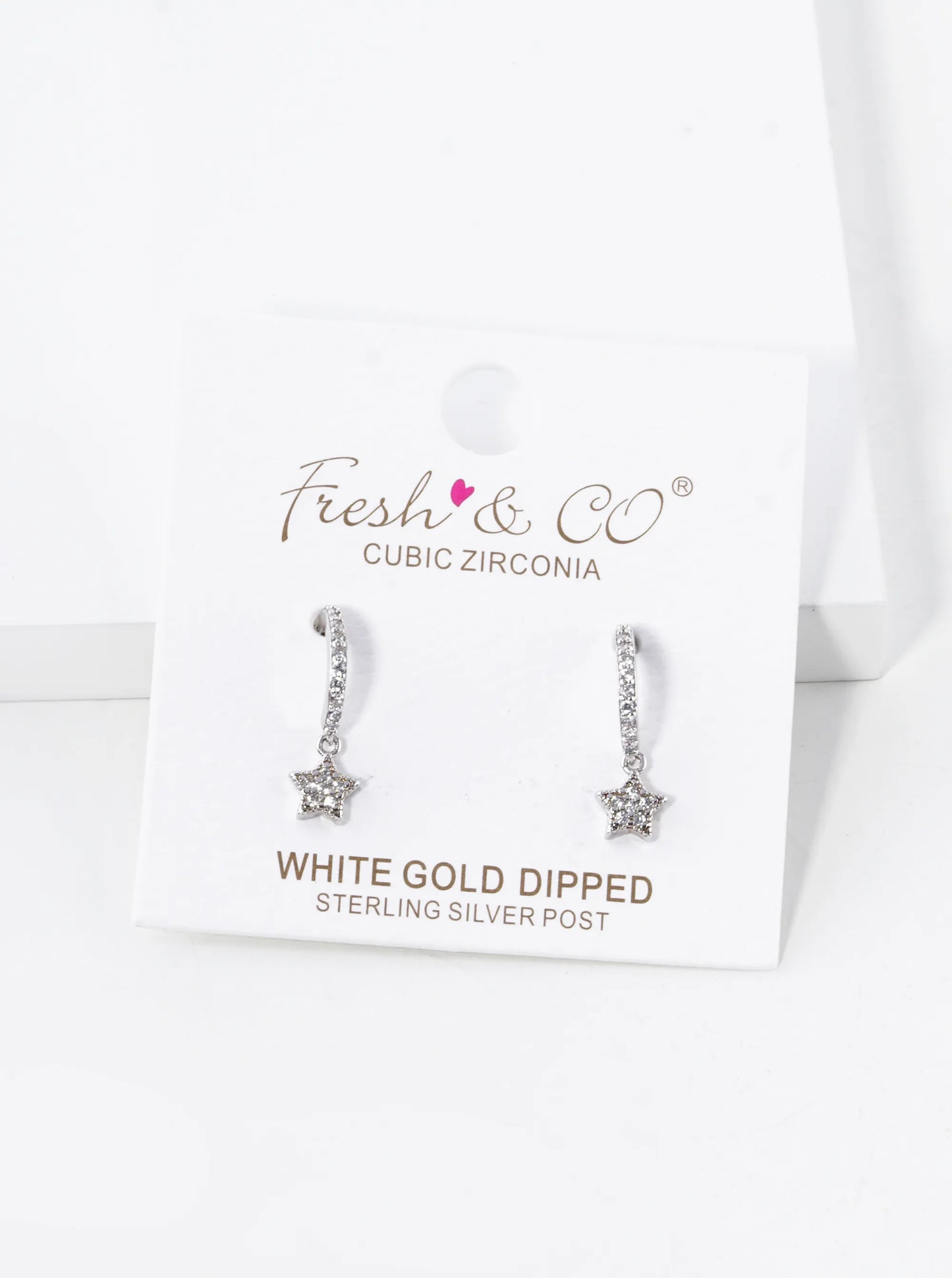 18K Gold Dipped CZ 12mm Quatrefoil Drop 925 Sterling Sliver Post Earrings