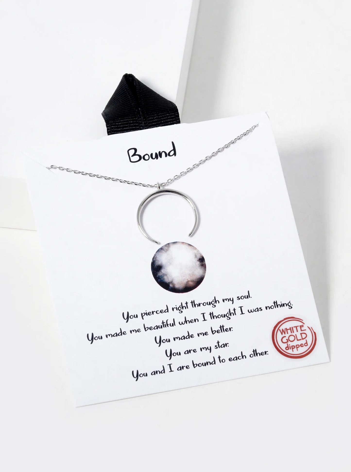 18K Gold Dipped Crescent Moon Pendant Necklace