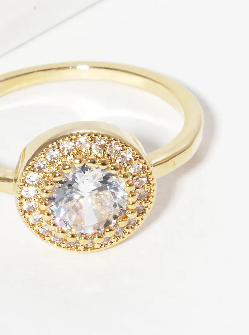 White Gold Dipped Cubic Zirconia Pave Round Rings