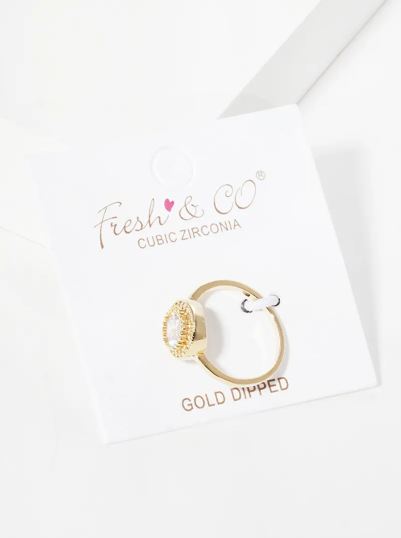 White Gold Dipped Cubic Zirconia Pave Round Rings