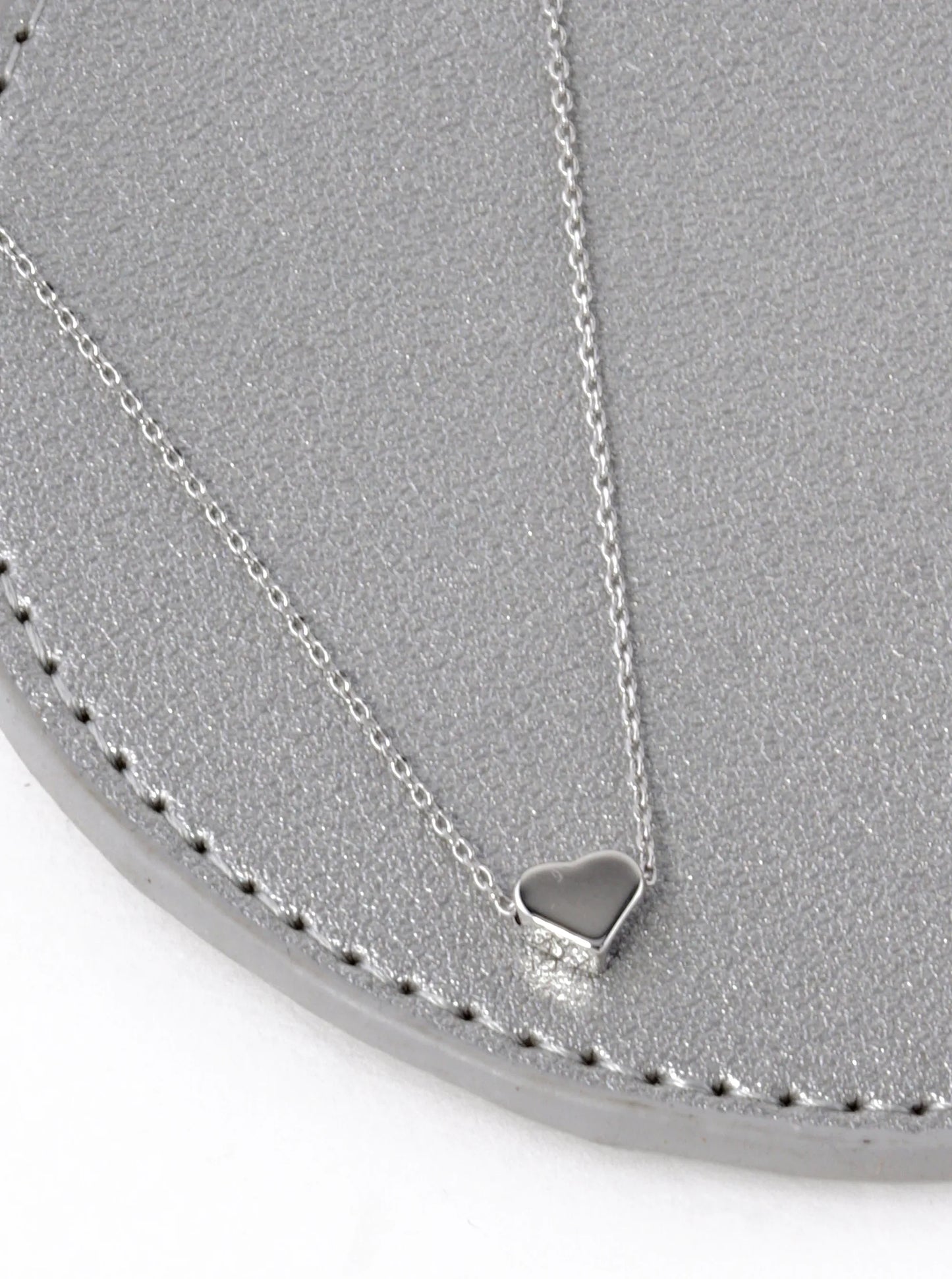 White Gold Dipped Dainty 6mm Heart Pendant Necklace