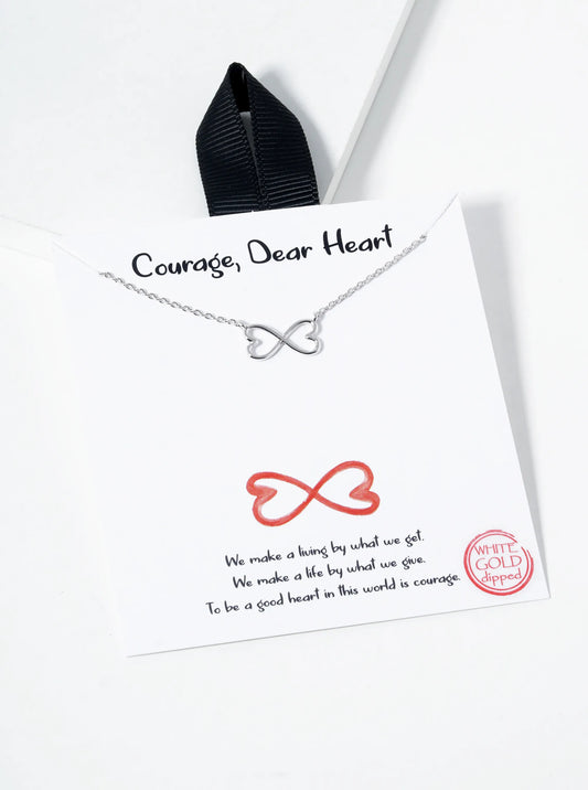 White Gold Dipped Infinity Heart Pendant Necklace