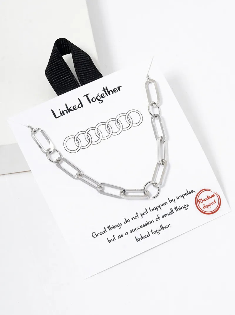 White Gold Dipped Link Chain Necklace