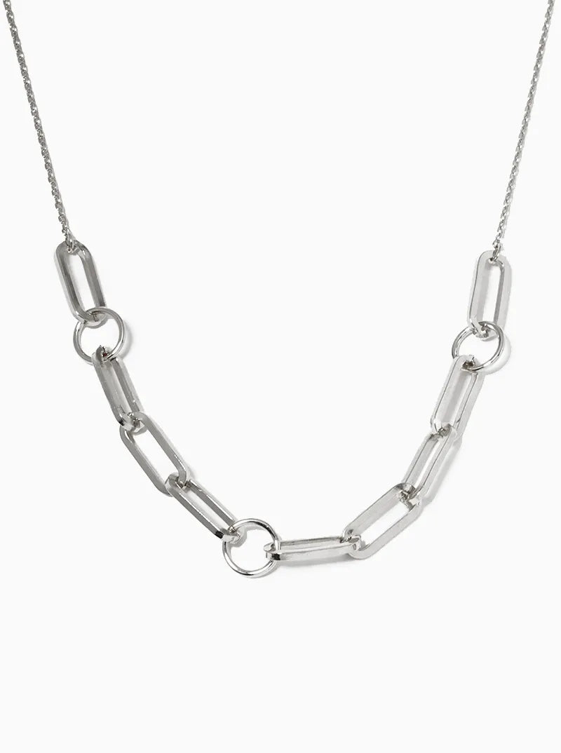 White Gold Dipped Link Chain Necklace