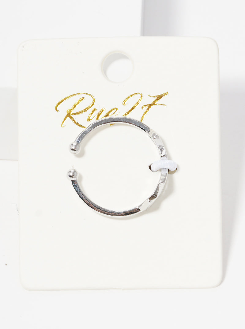 White Gold Dipped Mountain Shape Adjustable Ring