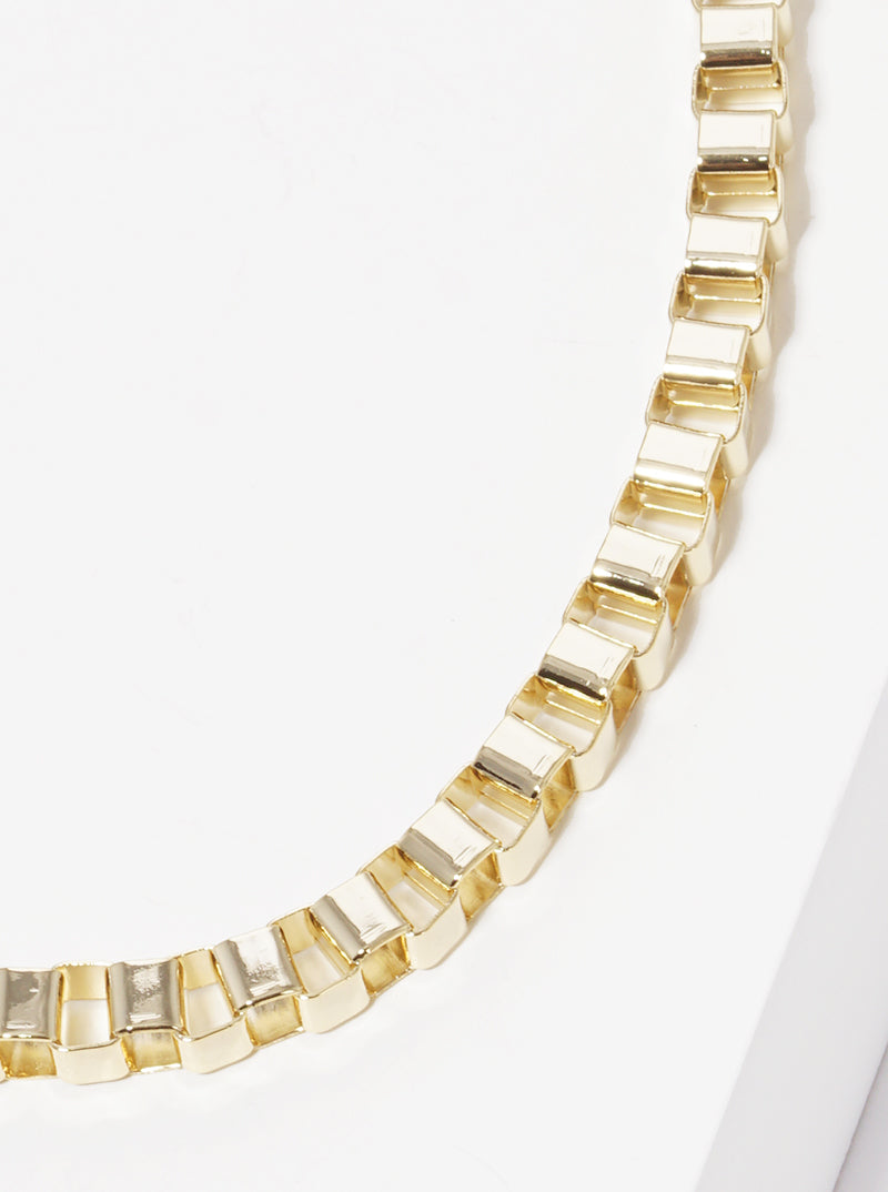 White Gold Dipped 5mm Box Chain Necklace