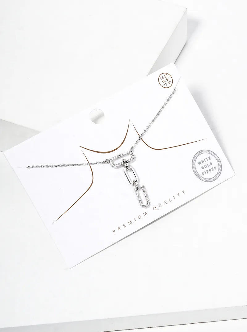 18k Gold Dipped CZ Pave Curved Bar And Starburst Pendant Delicate Necklace