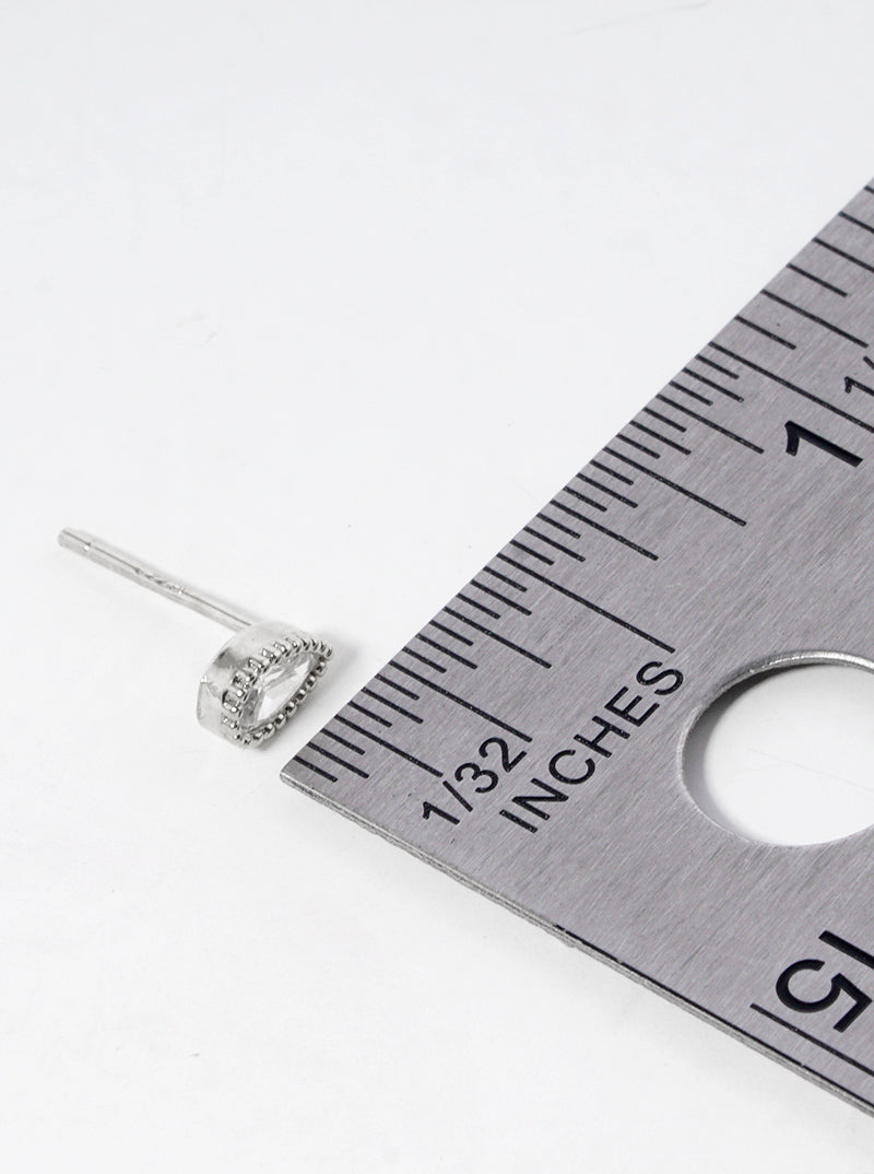 White Gold Dipped Dainty CZ Teardrop Post Stud Earrings