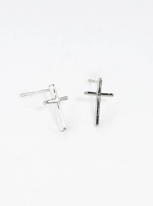 18k Gold Dipped Dainty Cross Post Stud Earrings