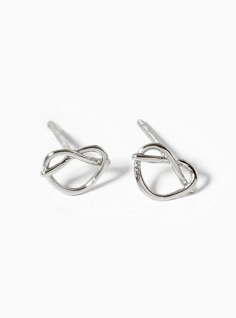 18k Gold Dipped Delicate Love Knot Post Stud Earrings