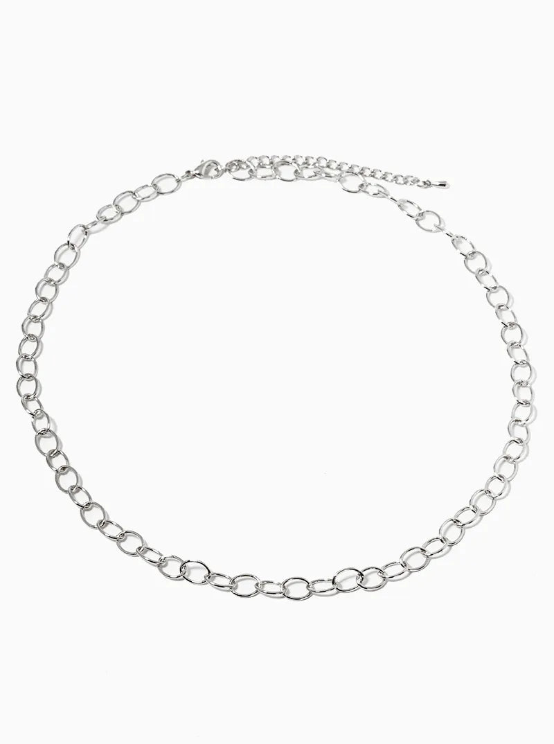 White Gold Dipped Link Chain Necklace