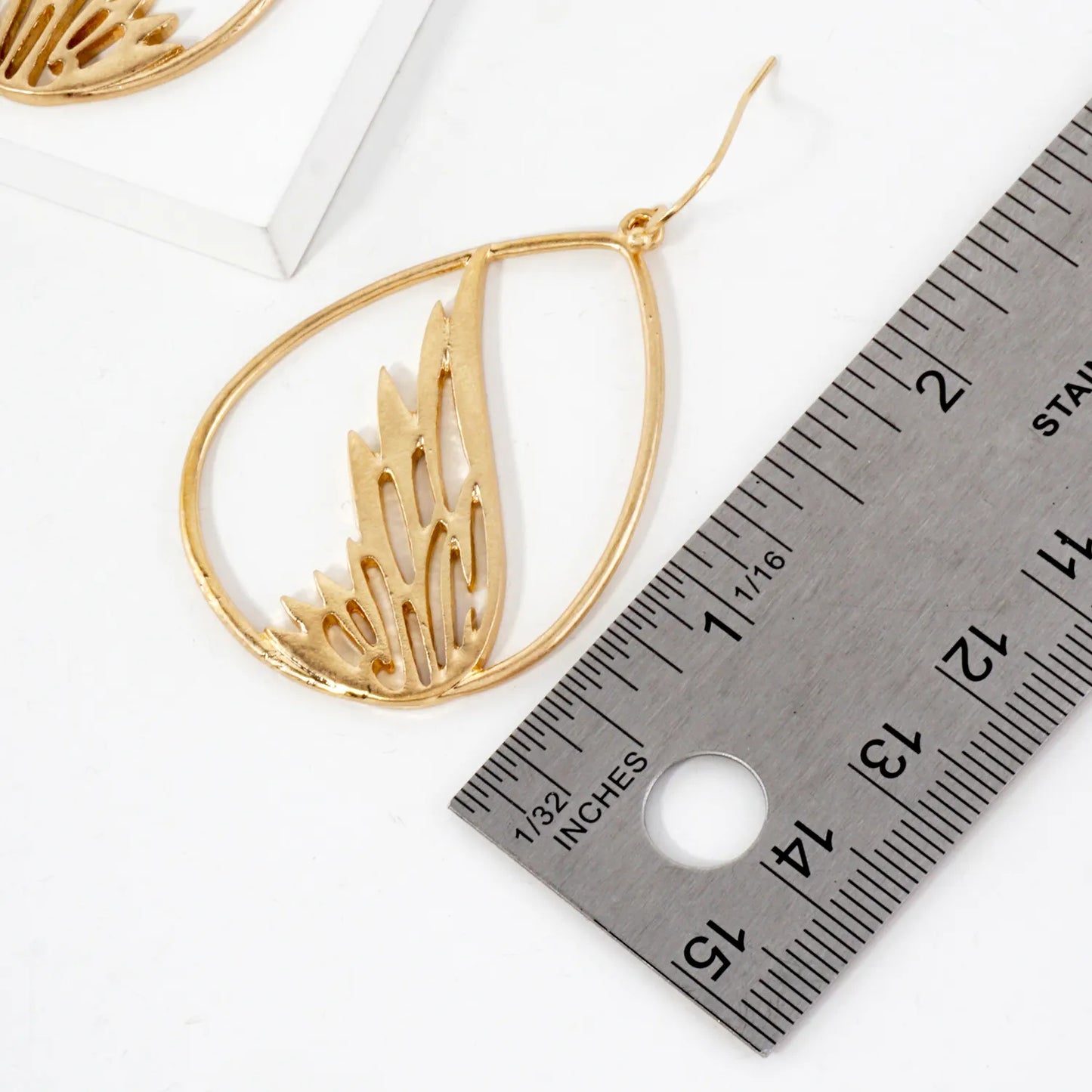 Wing-in-Teardrop Dangle Earrings