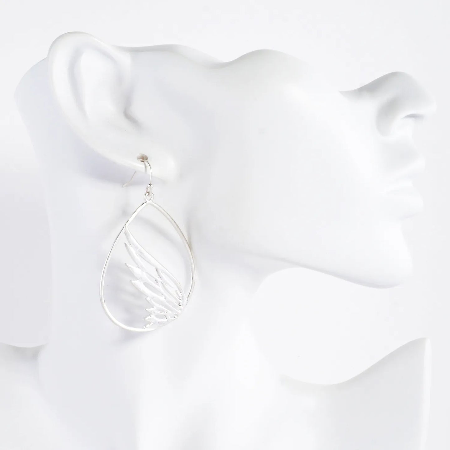 Wing-in-Teardrop Dangle Earrings