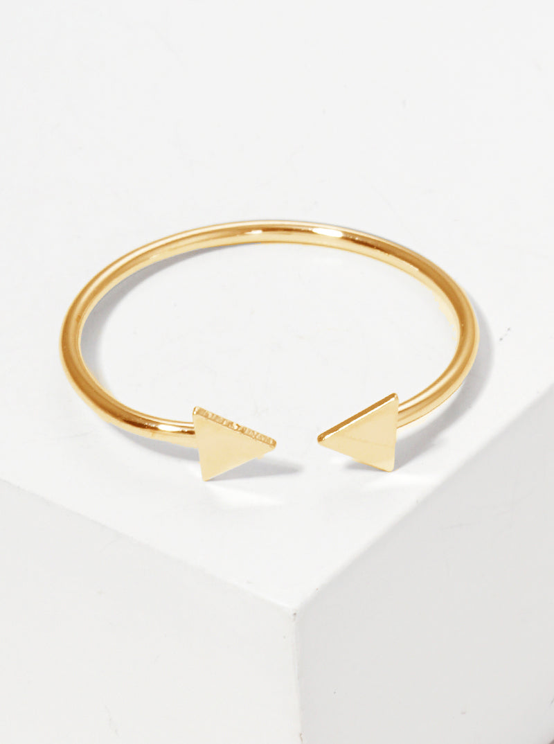 Wire Tiny Arrow Adjustable Brass Cuff Ring