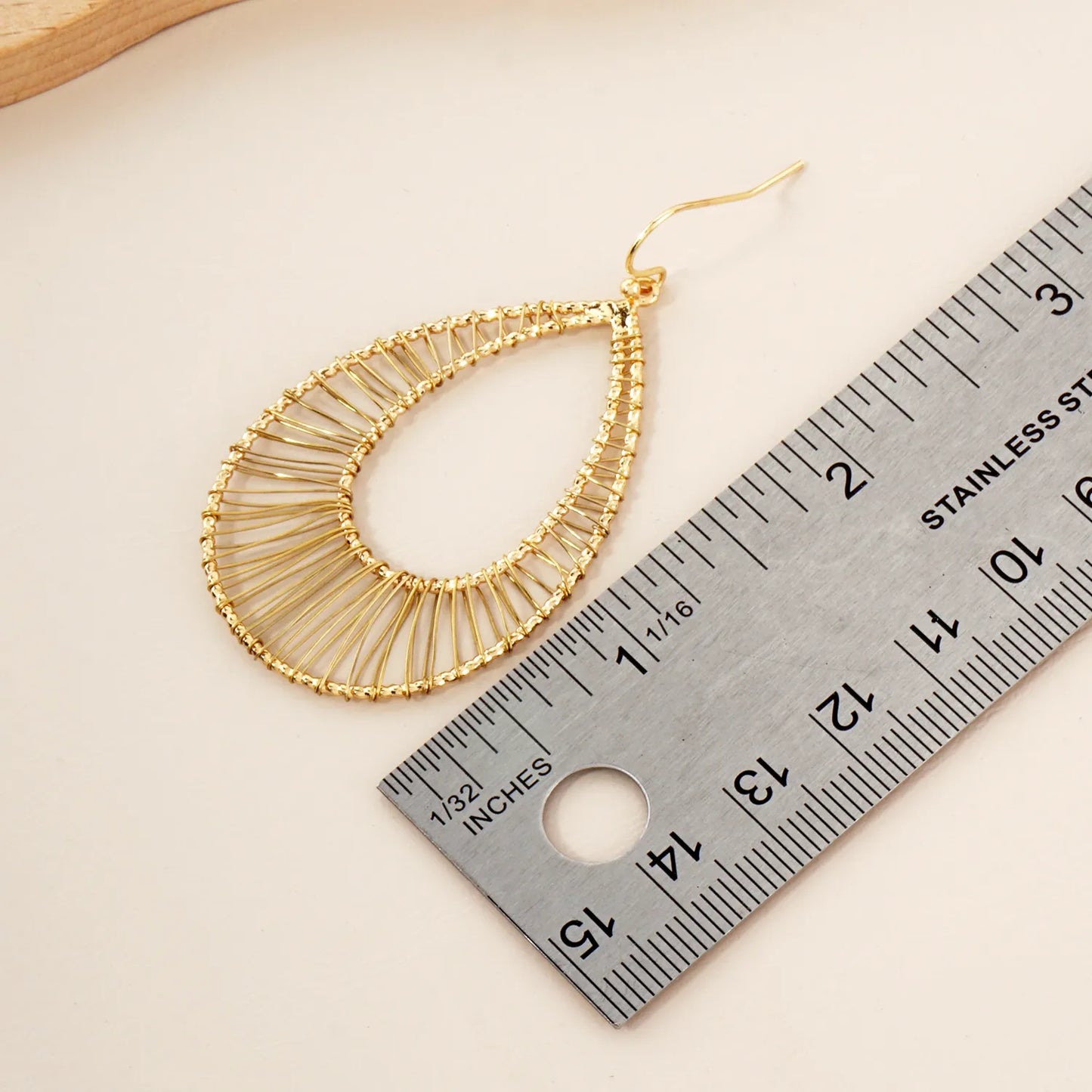 Wire Wrapped Double Teardrop Dangle Earrings