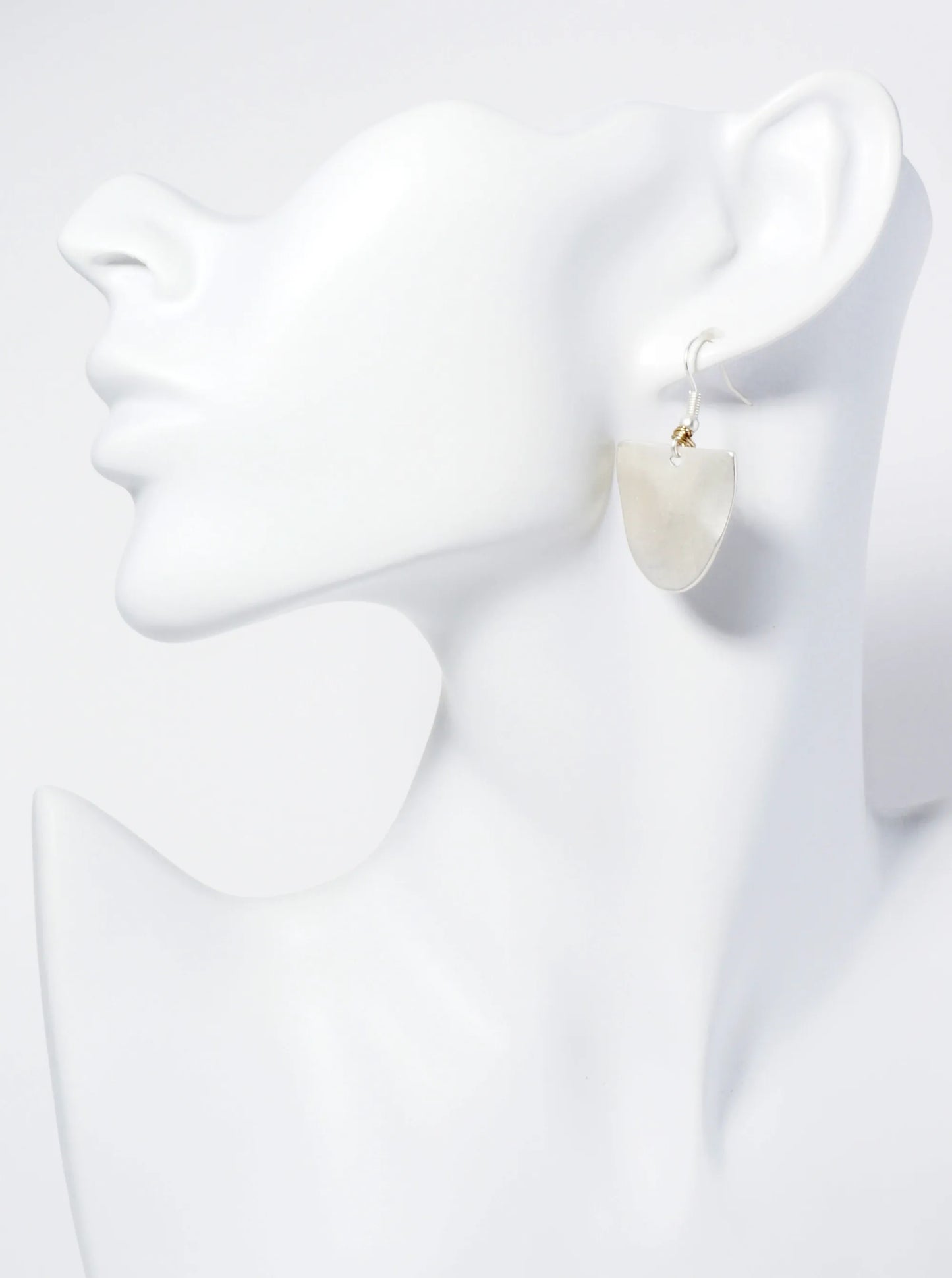 Wire Wrapped Semi-Circle Drop Geometric Earrings