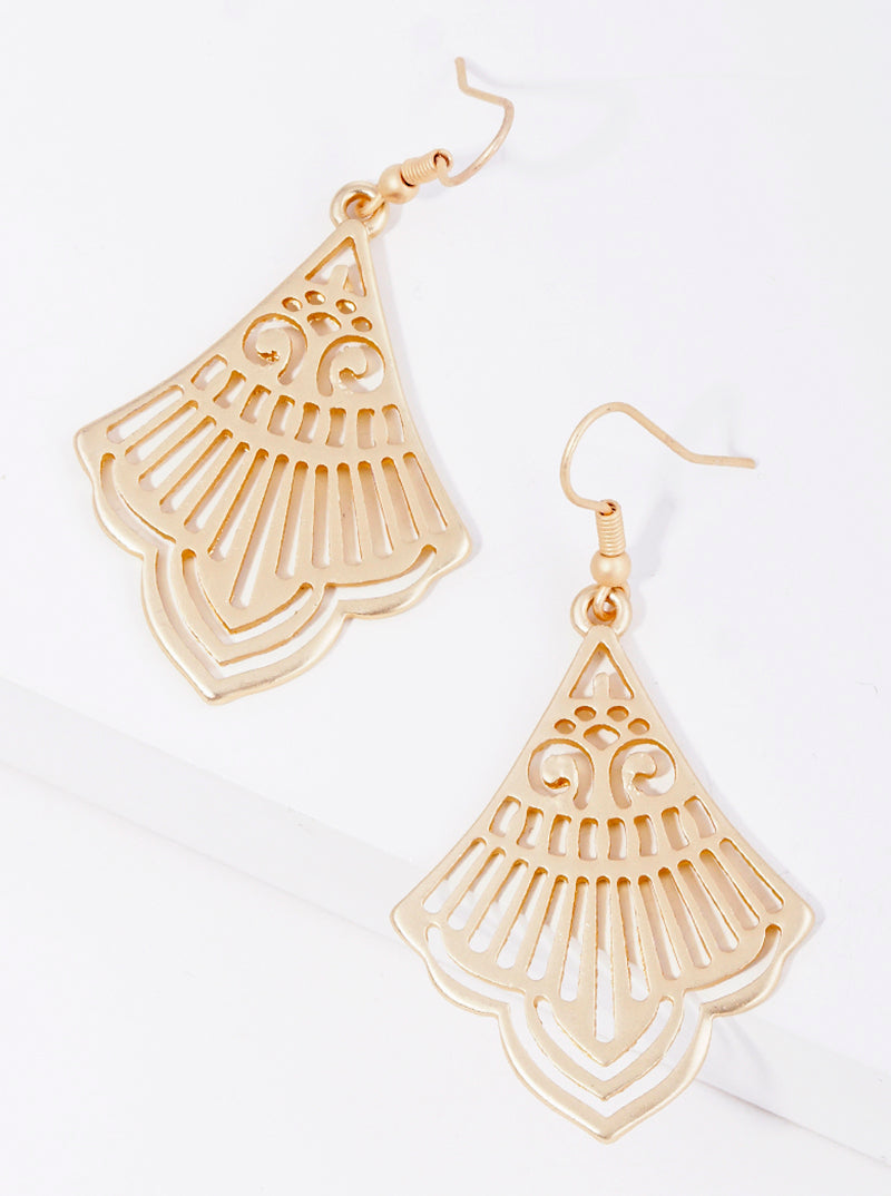Wire Wrapped Metal Filigree Dangle Drop Earrings