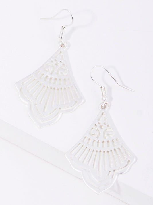 Wire Wrapped Metal Filigree Dangle Drop Earrings