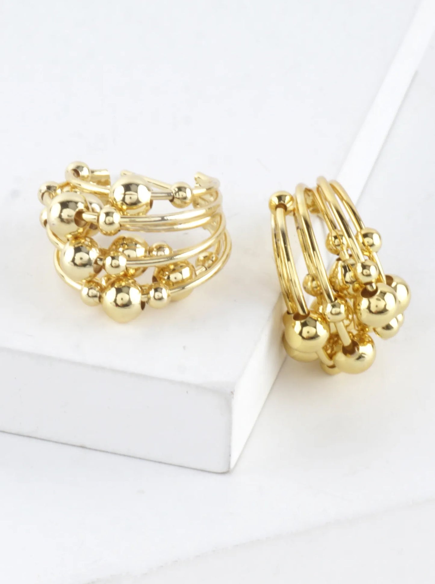 Wired Cluster Beads Hoop Earrings Small