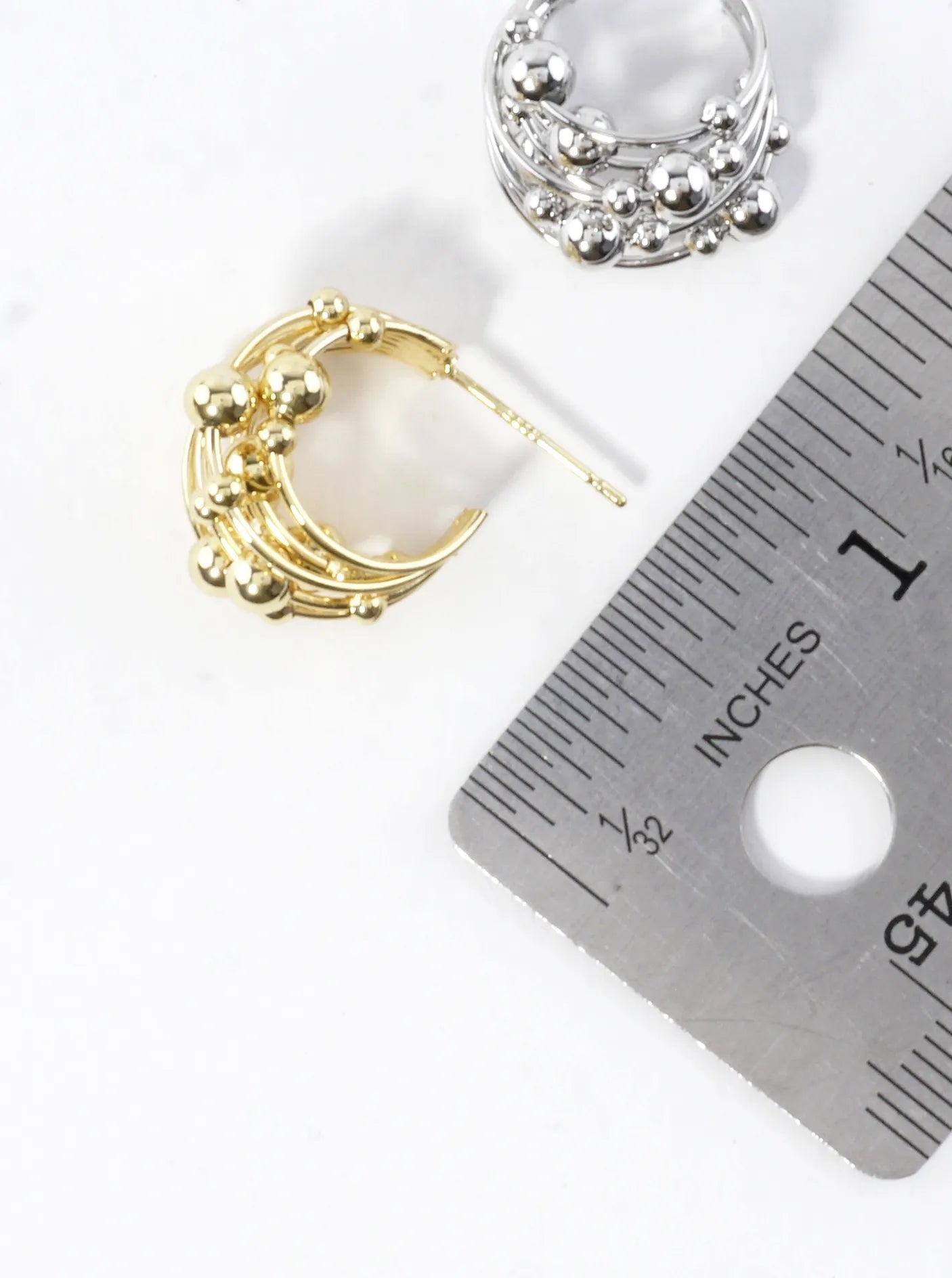 Wired Cluster Beads Hoop Earrings Small