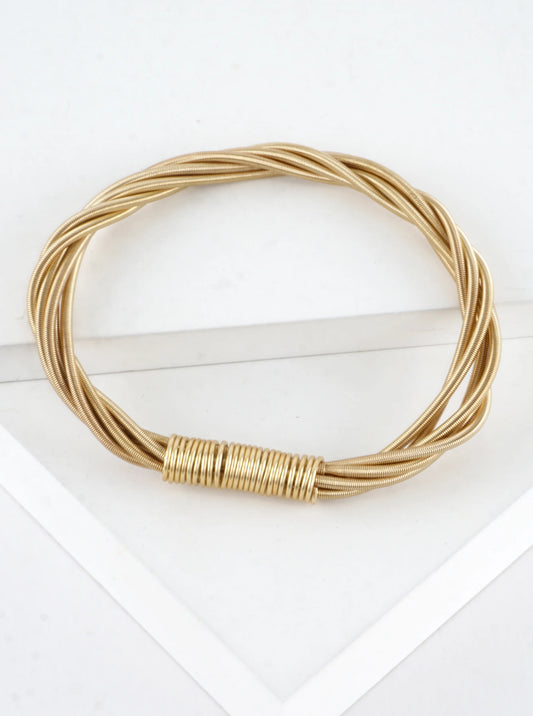 Wired In 2 Places Stretch Piano Wire Bracelet