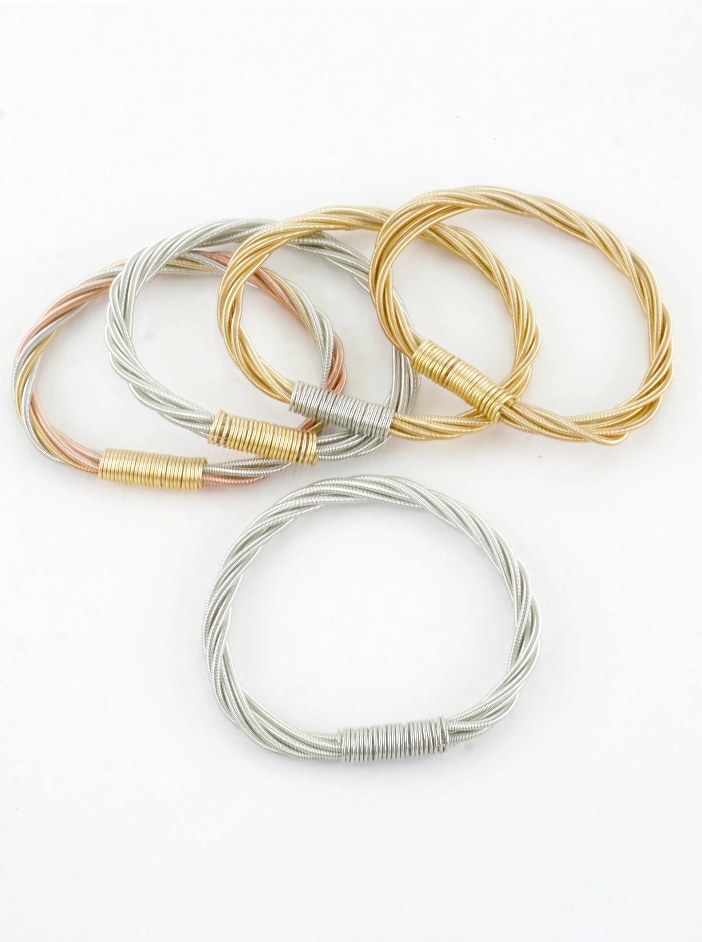 Wired In 2 Places Stretch Piano Wire Bracelet