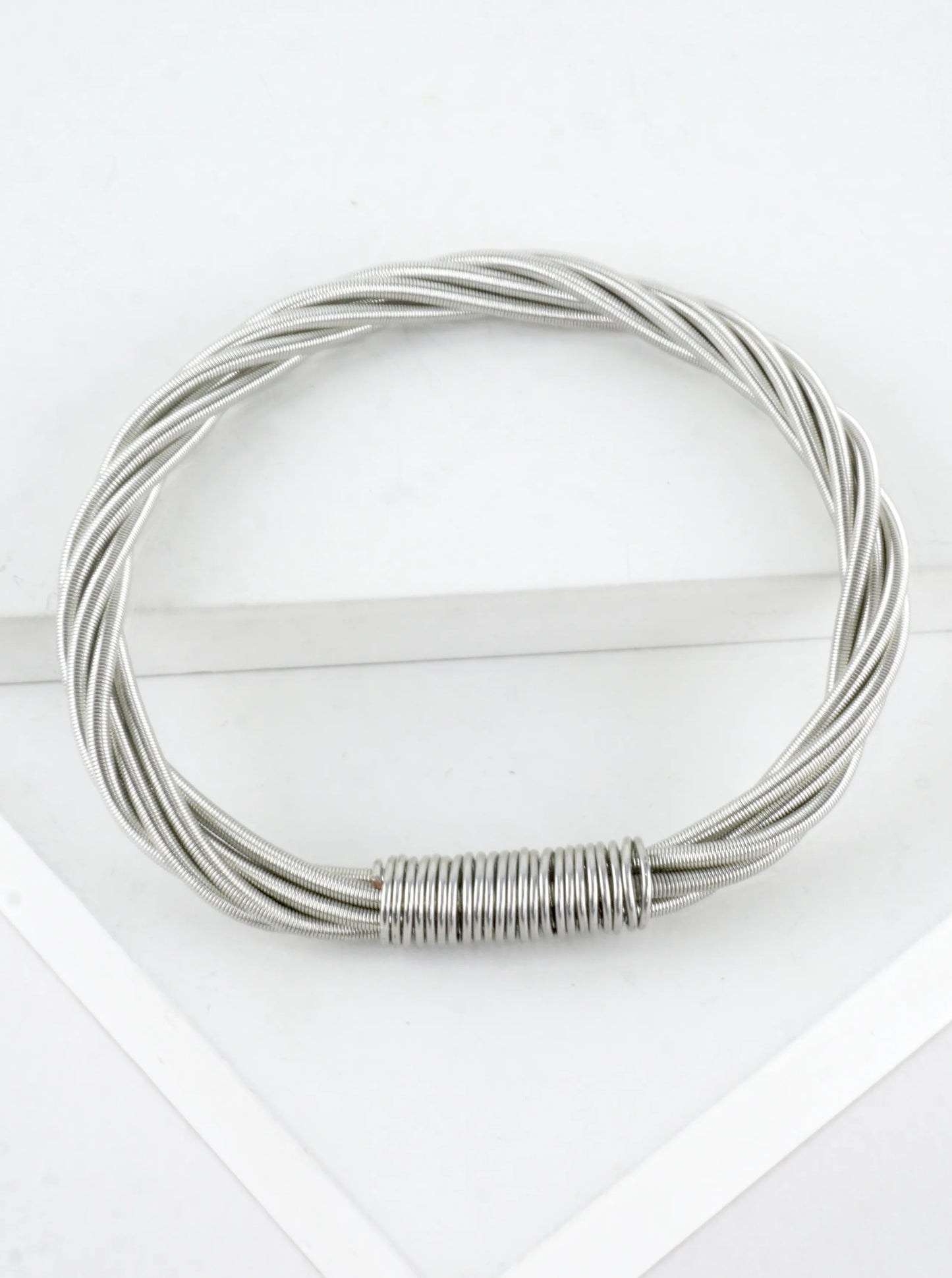 Wired In 2 Places Stretch Piano Wire Bracelet