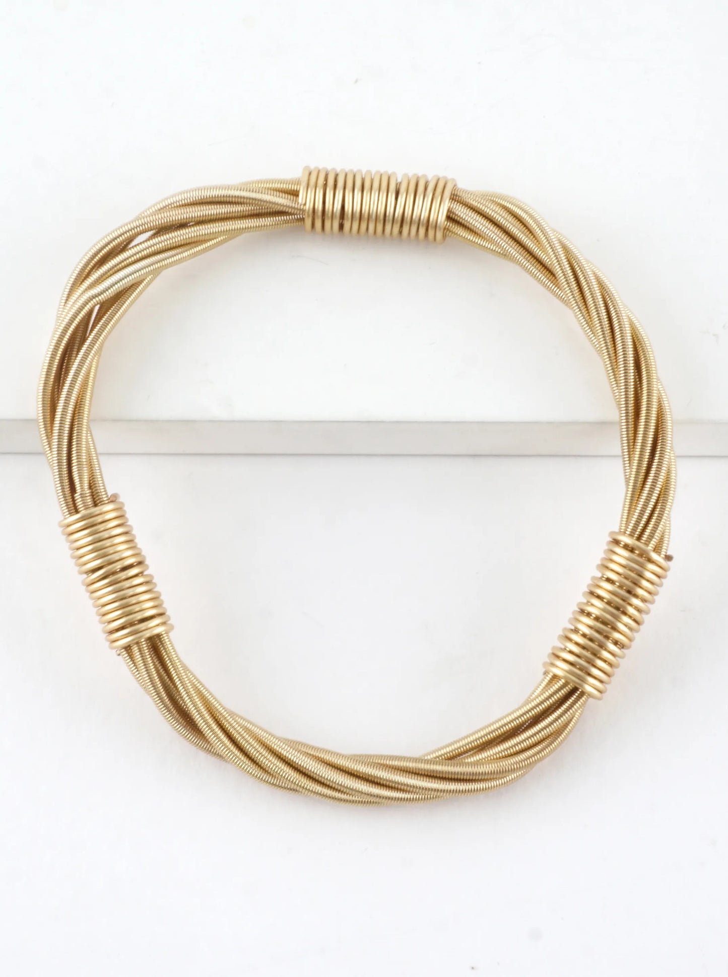 Wired In 3 Places Stretch Piano Wire Bracelet