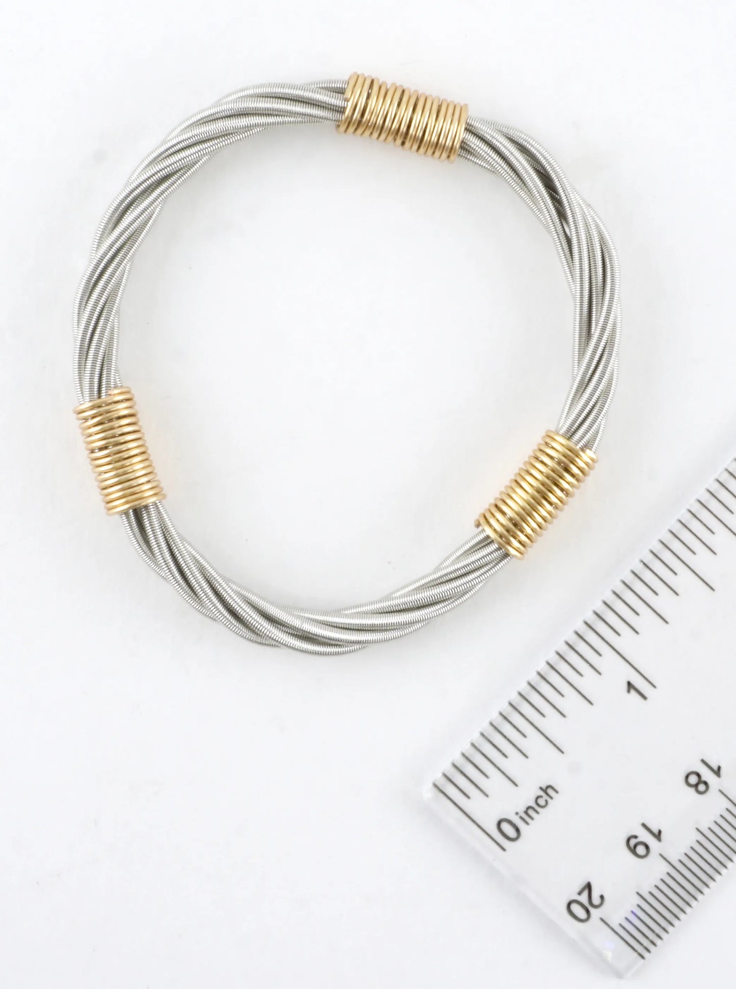 Wired In 3 Places Stretch Piano Wire Bracelet
