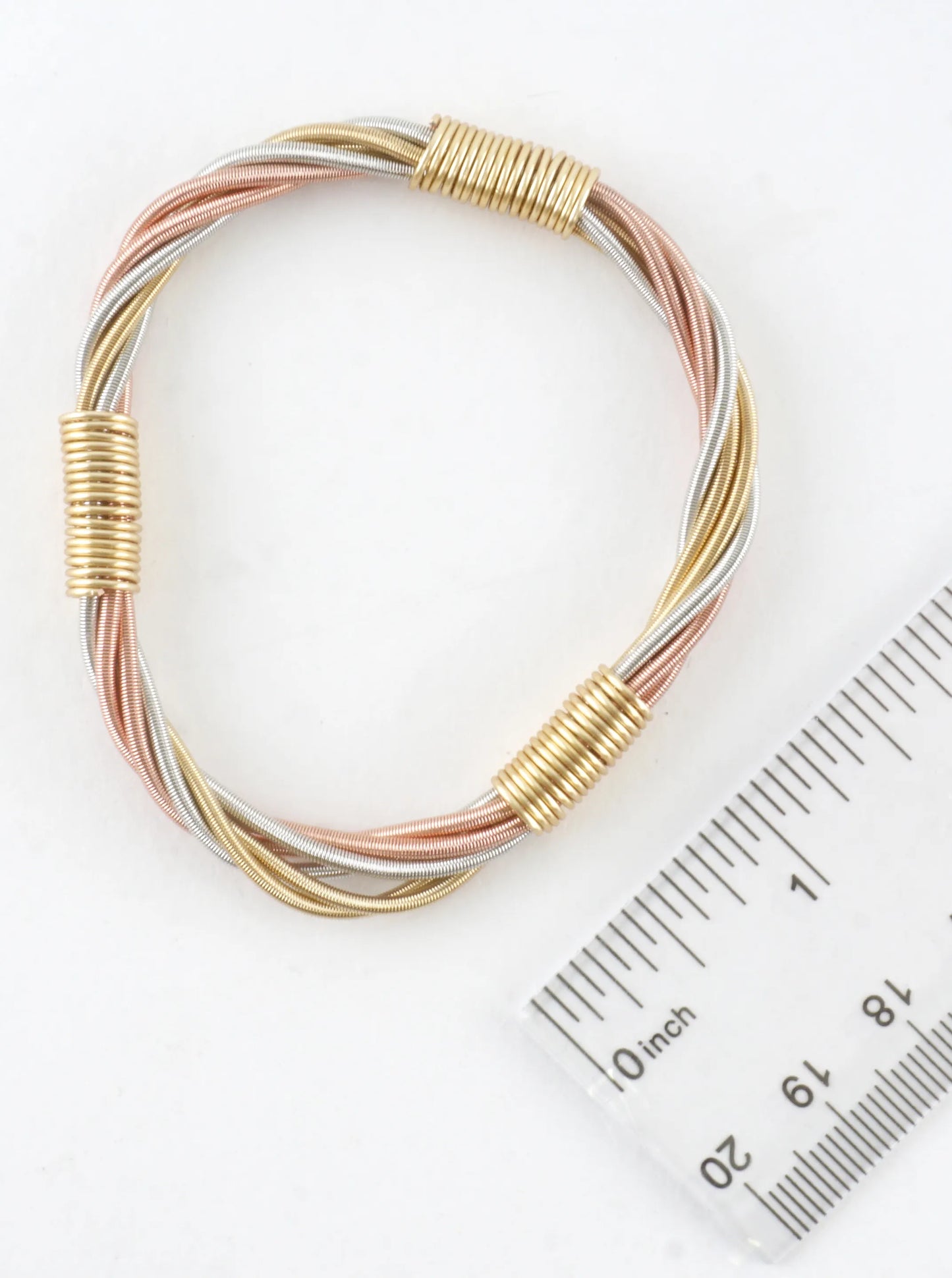 Wired In 3 Places Stretch Piano Wire Bracelet
