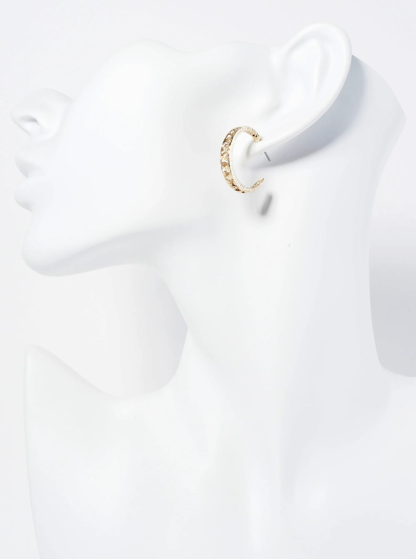 Woven Textured 25mm Open Hoop Earrings