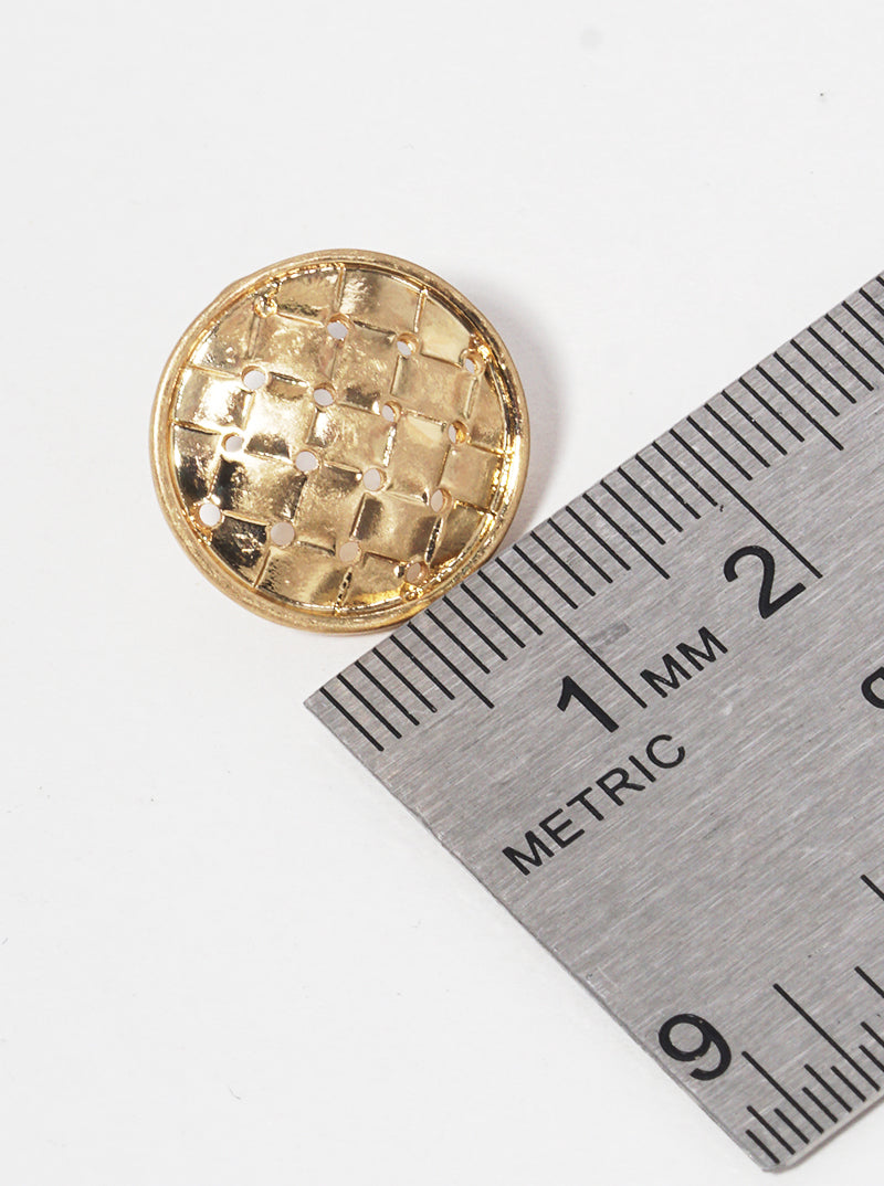 Woven Textured Metal Round Post Stud Earrings