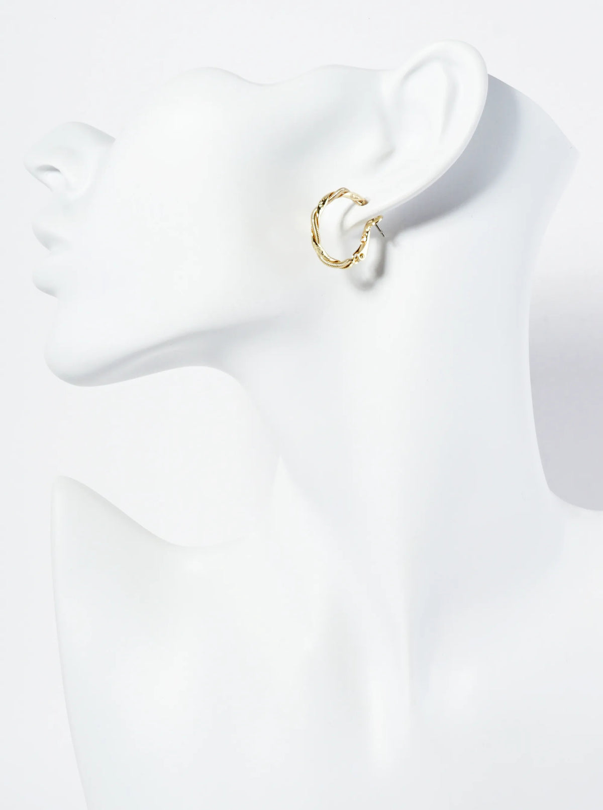 Wrapped With Snake Chain 14K-Gold-Dipped 20mm Latch-Back Hoop Earrings