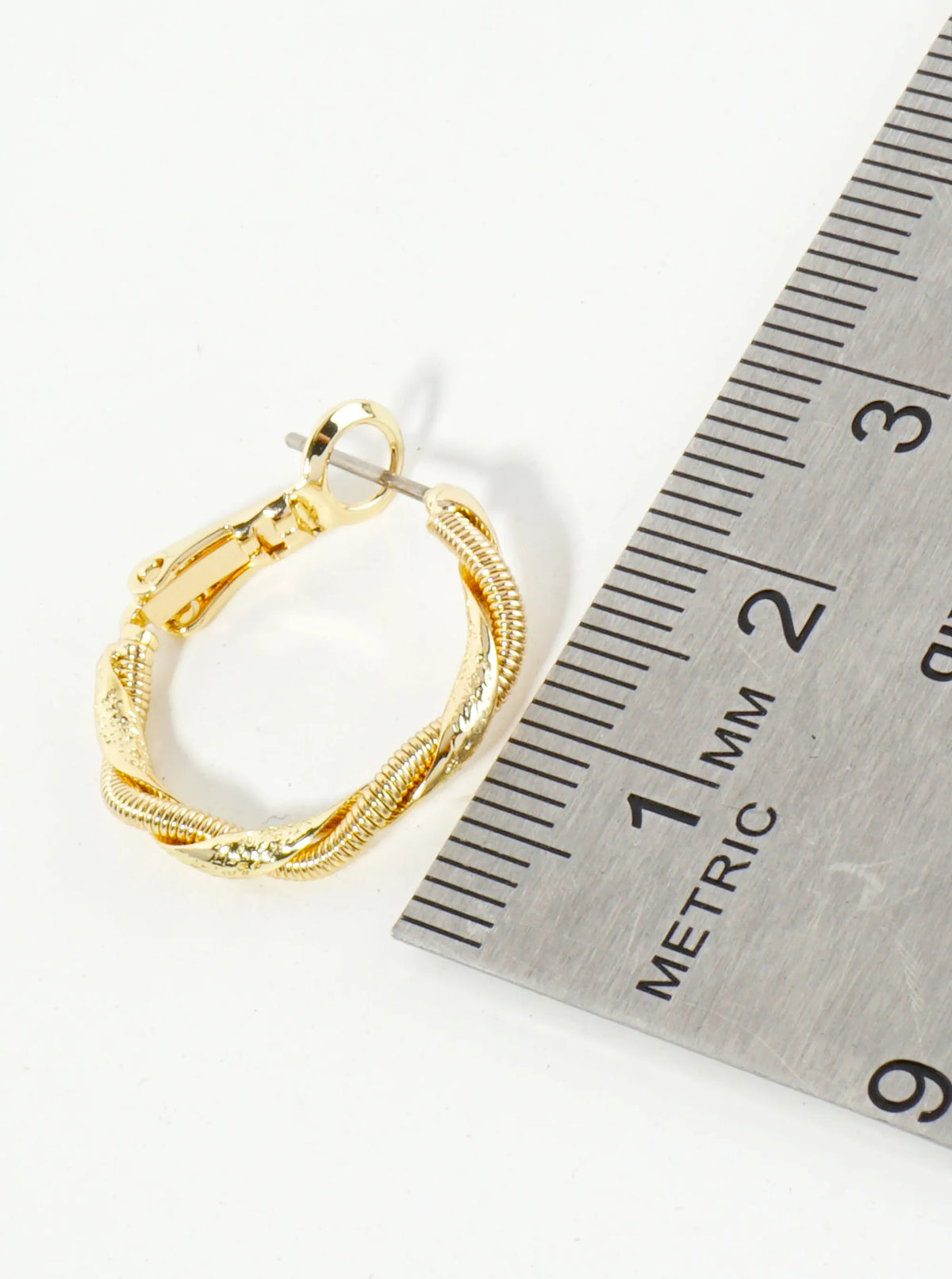 Wrapped With Snake Chain 14K-Gold-Dipped 20mm Latch-Back Hoop Earrings