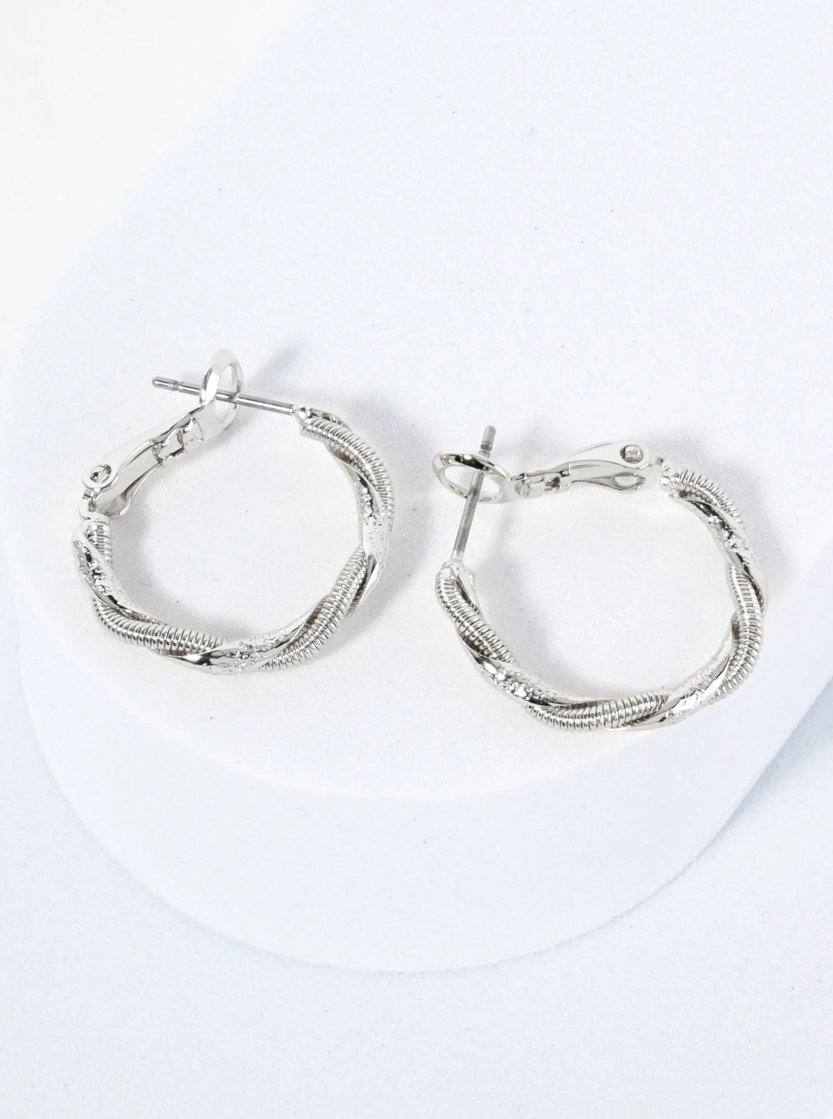 Wrapped With Snake Chain 14K-Gold-Dipped 20mm Latch-Back Hoop Earrings