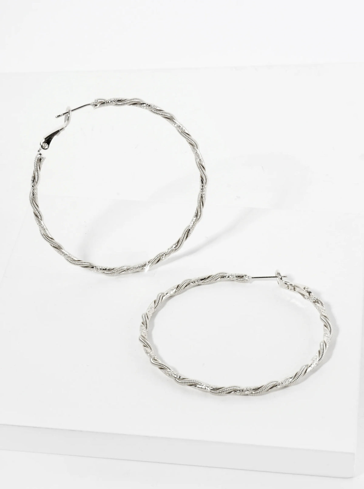 Wrapped With Snake Chain 14K-Gold-Dipped 50mm Latch-Back Hoop Earrings