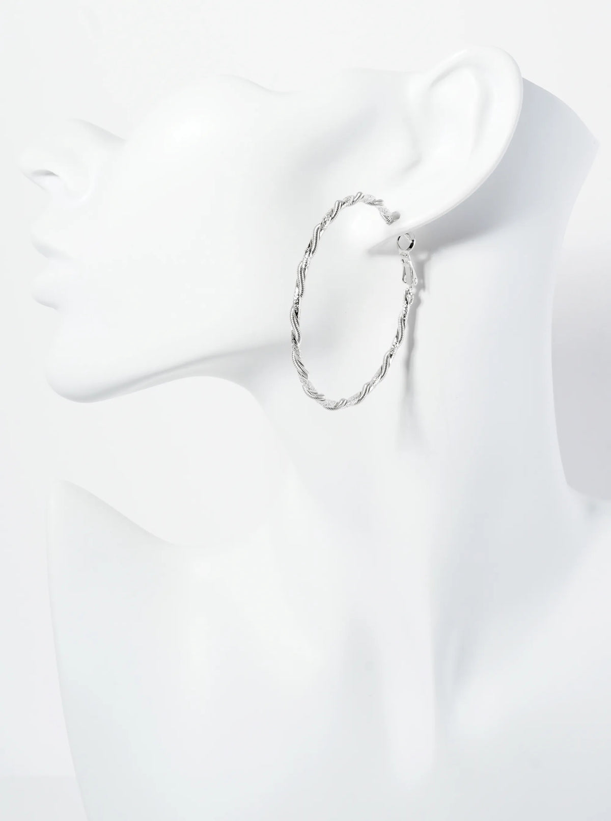 Wrapped With Snake Chain 14K-Gold-Dipped 50mm Latch-Back Hoop Earrings